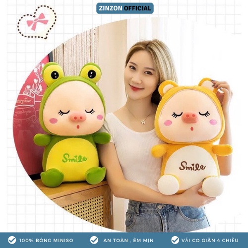 Gấu bông heo Smile nhồi bông êm mịn dễ thương cao cấp ZinZon