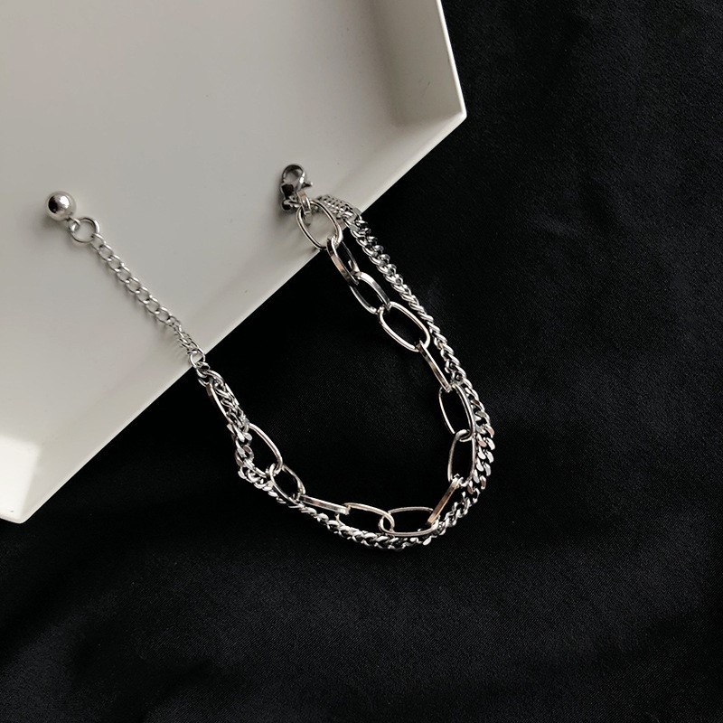 Vòng Tay Hai Lớp Phong Cách Hip Hop Thời Trang Cho Cặp Đôi