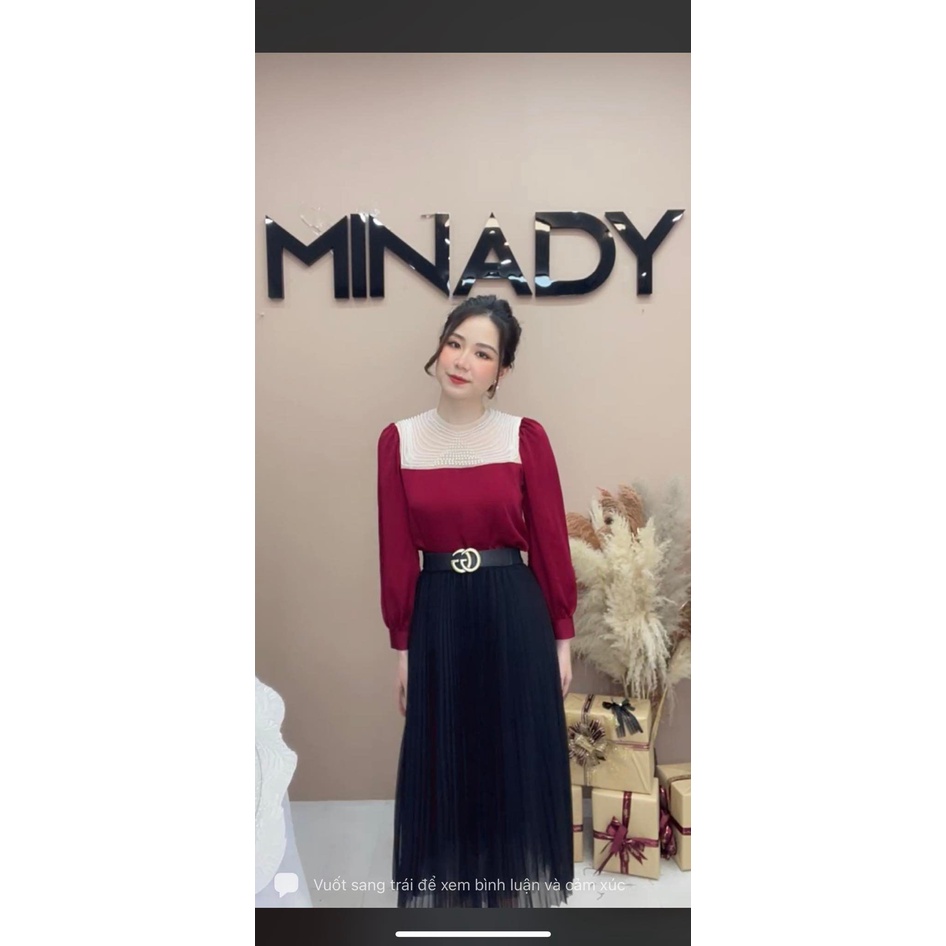Áo sm lụa phối cổ ngọc MINADY