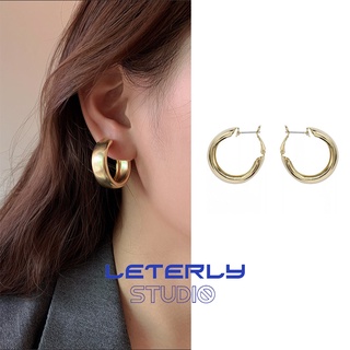  Khuyên Tai Hình Chữ C Mạ Bạc 925 Thiết Kế Đơn Giản Hợp Thời Trang