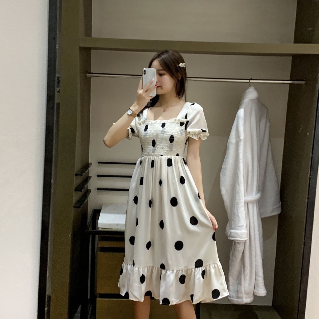 Women's Fashion  Wave point Dress Short Sleeve Elegant Dress | BigBuy360 - bigbuy360.vn