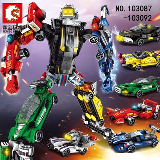 Lắp ghép Mô hình combo 6 in1 siêu nhân chiến đấu sembo 103087-103092