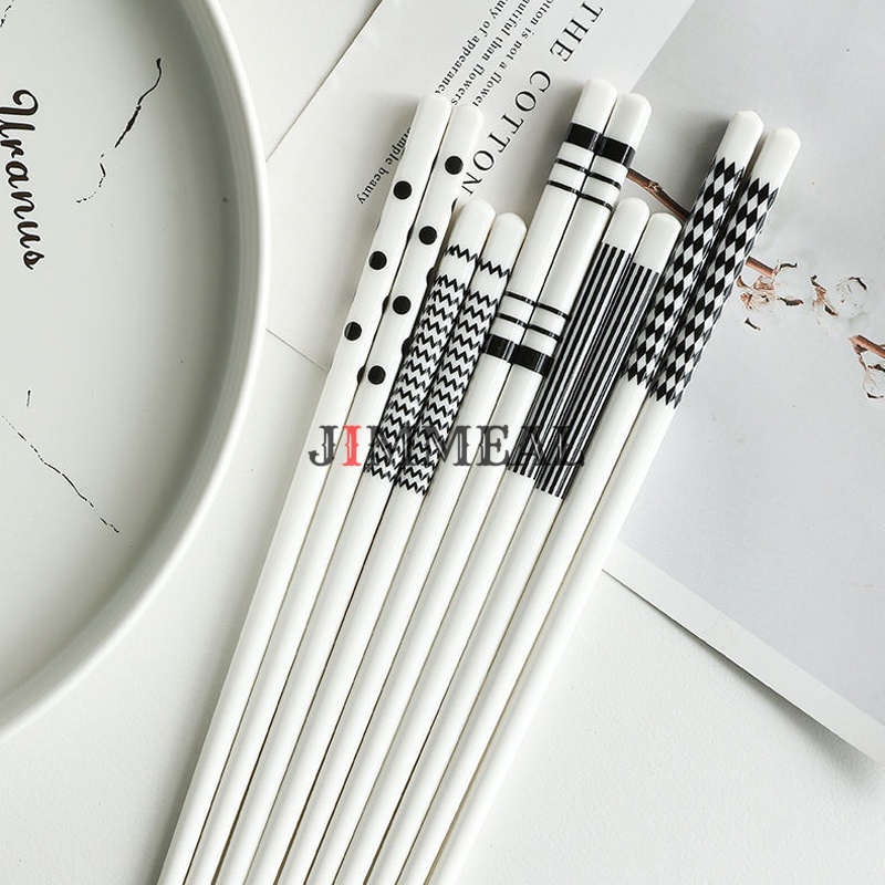 Đũa Gốm Sứ Ceramic Phong Cách Nhật Bản Jimmeal Chống Trơn Trượt, Chịu Nhiệt, Chống Nấm Mốc, Vi Khuẩn, Dễ Vệ Sinh