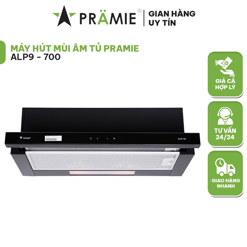 Máy hút mùi âm tủ Pramie ALP9-700 máy hút mùi bếp có bộ lọc khử mùi than hoạt tính, chống ồn, hoạt động êm ái