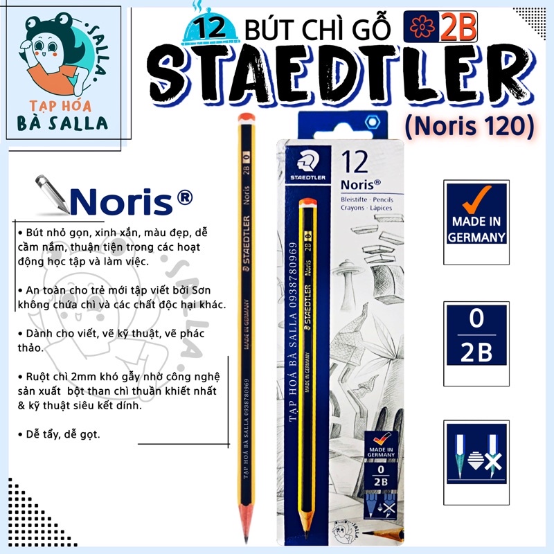 Hộp 12 cây Bút Chì Gỗ 2B STAEDTLER ( Noris 120 )