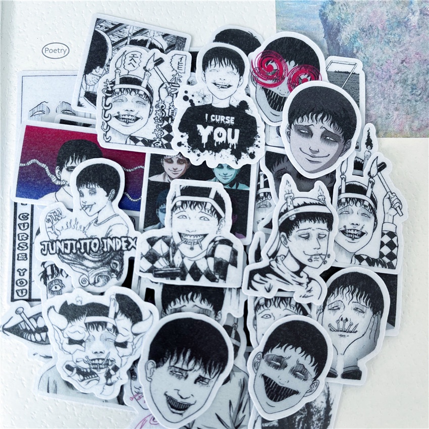 ★★★ Miếng Dán Trang Trí Nhật Ký Hình Truyện Tranh Kinh Dị Junji Ito Q-4 ★★★ Set 40 Sticker Dán Trang Trí Album DIY