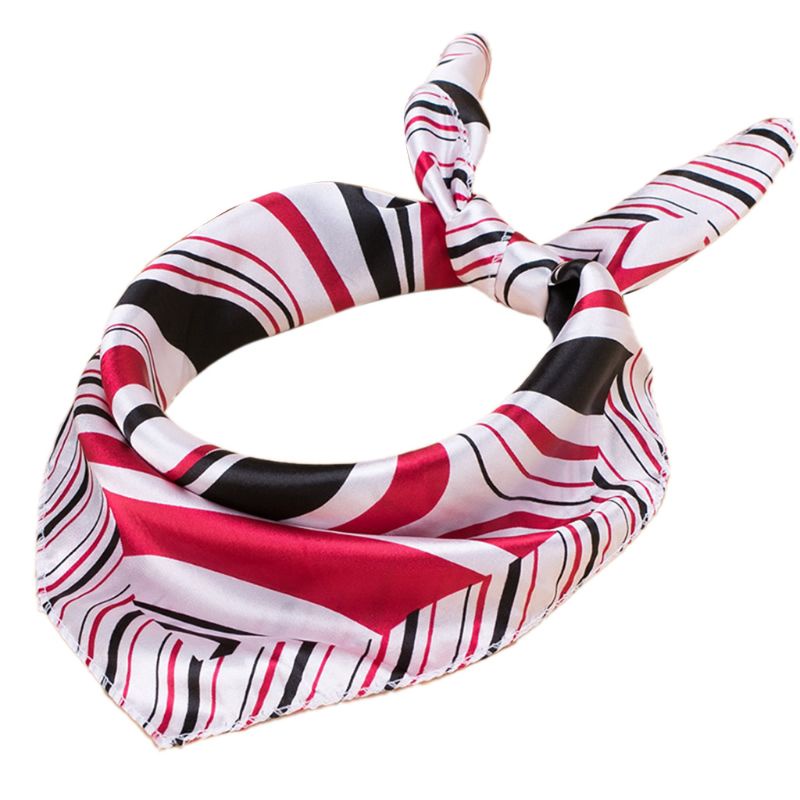 Khăn Choàng Cổ Vuông 50x50CM Bằng Lụa Jacquard Giả Màu Tương Phản Cho Nữ