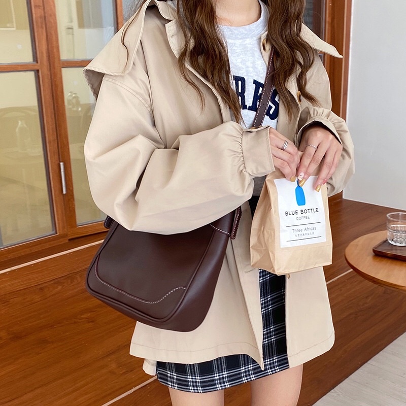 SẴN Túi Đeo Chéo Nữ Bằng Da PU Đi Học Đi LàmTúi Da Đeo Chéo Hình Thuyền