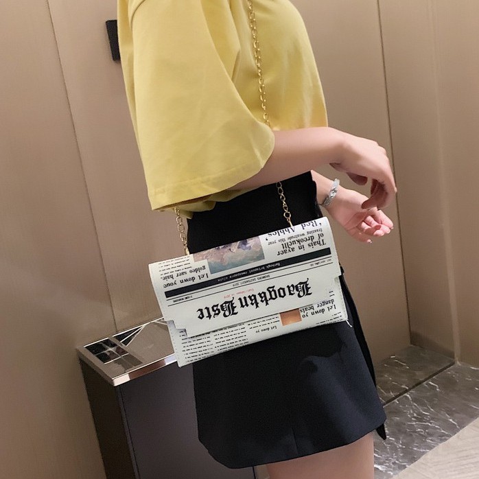 [Hàng Xịn, Giá Tốt] Túi Xách Nữ Đeo Chéo Nhỏ Xinh Họa Tiết Báo Nước Ngoài - Mã TUI44
