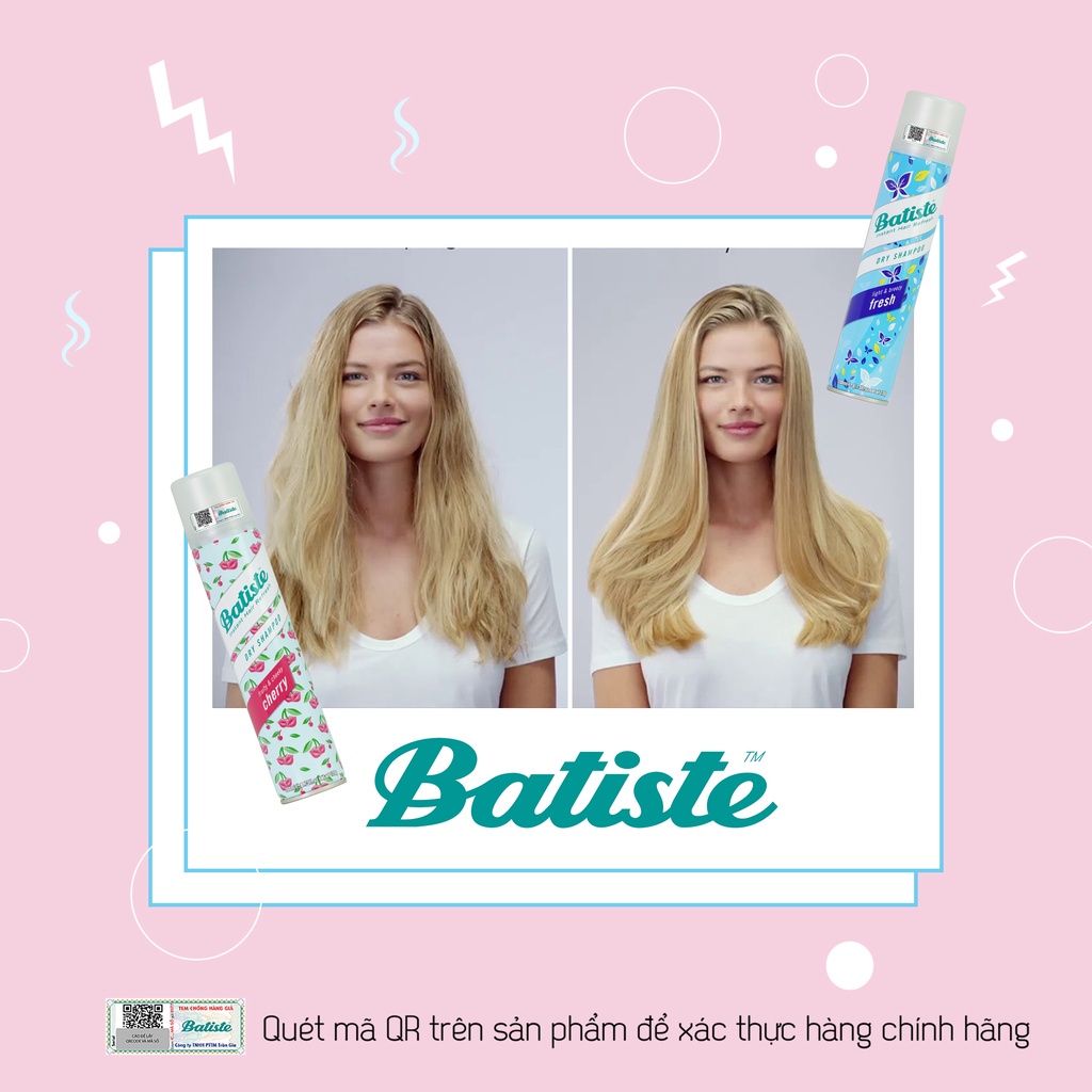 Dầu Gội Khô Batiste Dry Shampoo 200ml