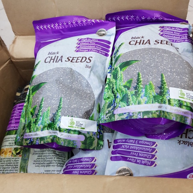 Hạt CHIA ĐEN Morlife - Black Chia Seeds 1kg date 5/2024 của Úc