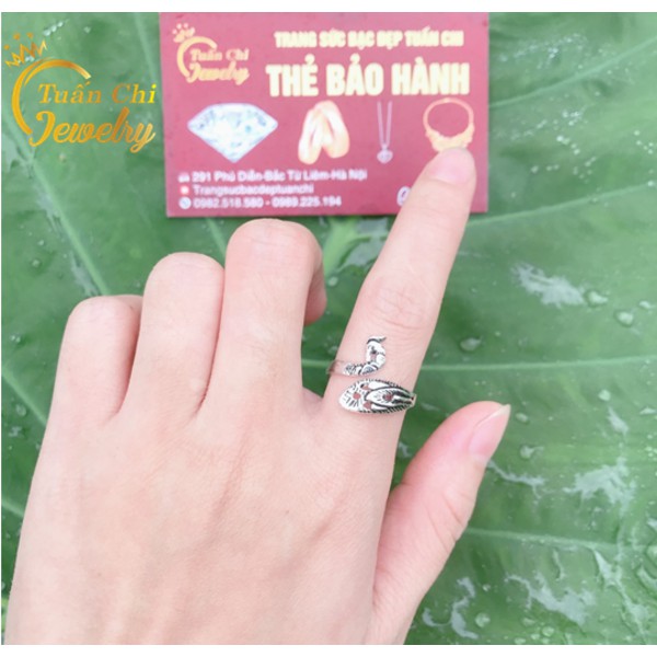 Nhẫn Bạc Nữ FREESHIP Nhẫn Nữ Đẹp Hình Con Công Sang Trọng, Cá Tính, Kiểu Dáng Hở Phù Hợp Mọi Size Tay