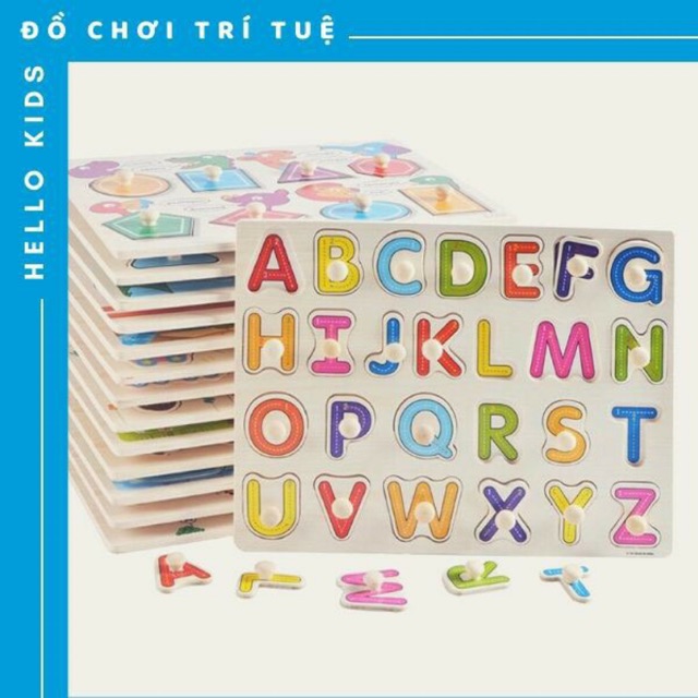 Combo Bảng Núm Gỗ Cho Bé