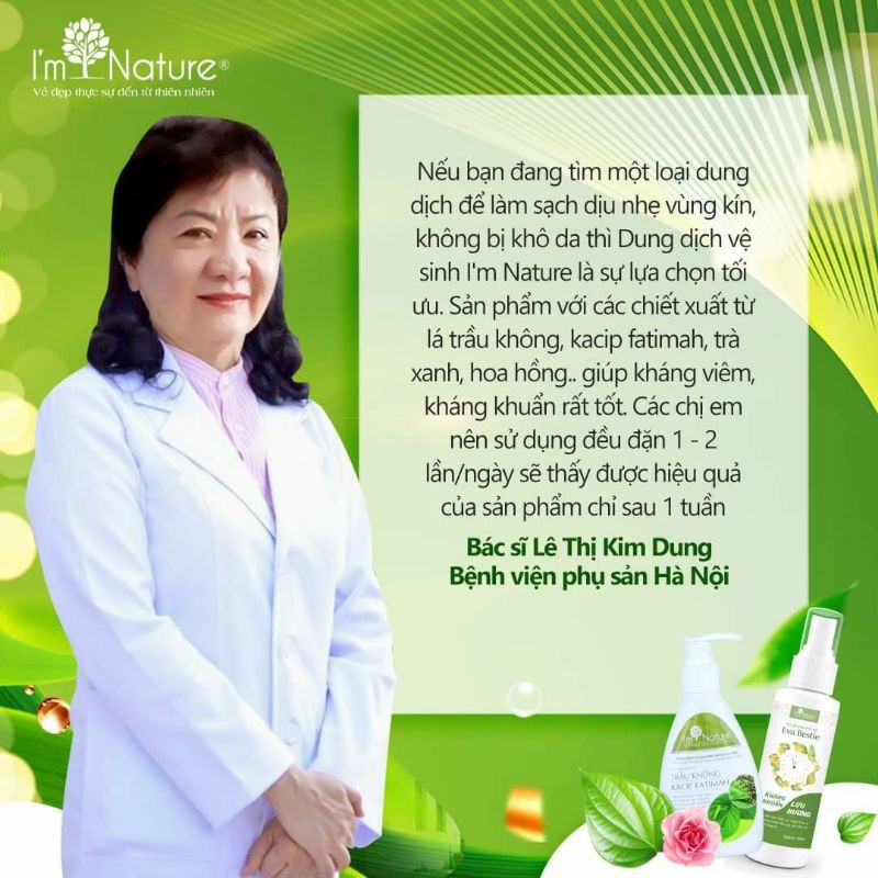 DUNG DỊCH VỆ SINH TRẦU KHÔNG I'M NATURE. Chuyên gia chăm sóc cô bé. Bảo bối không thể thiếu của chị em phụ nữ