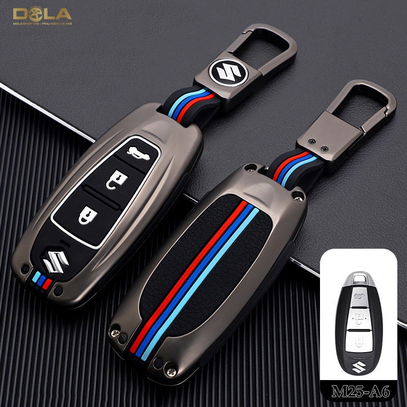 Vỏ ốp khoá xe hơi - Bọc chìa smartkey ô tô Suzuki Swift, Ciaz, Ertiga, Celerio 3 nút - M25-A6