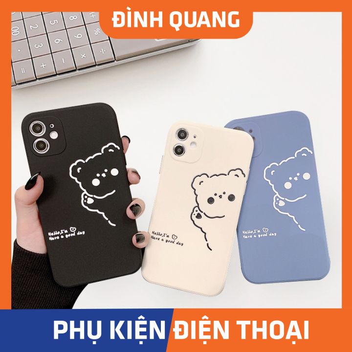 Ốp Lưng Iphone Gấu Hello 6/6Plus/6Splus/7/7Plus/8/8Plus/X/Xr/Xs/11/12/Pro/Max/Plus/Promax - Đq Store