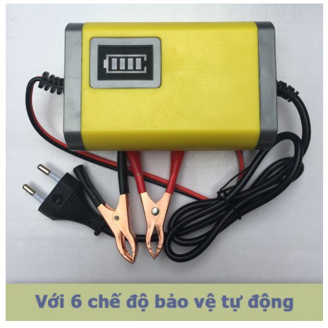 Sạc bình ắc quy ô tô, xe máy 12v 2a thông minh tự ngắt khi đầy kèm mạch bảo vệ an toàn