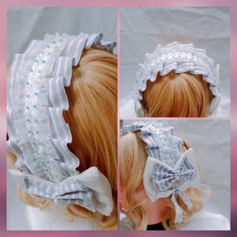 Phụ kiện cài tóc Lolita - Headband xanh sweet Lolita - KC Lolita phong cách Nhật
