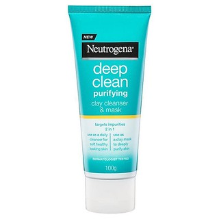 Sữa rửa mặt Neutrogena Deep Clean Purifying Clay Cleanser Mask 2in1 100g