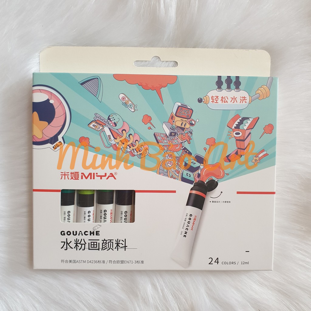 BỘ MÀU GOUACHE HIMI TUÝP 12 ML 12/18/24/36 MÀU