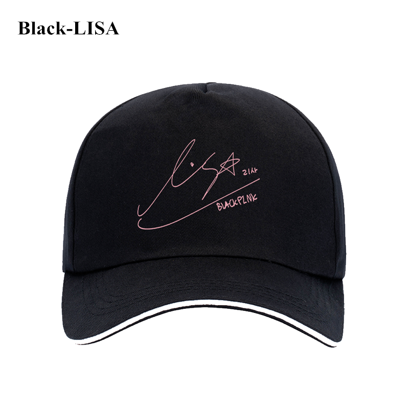 Mũ Lưỡi Trai Màu Trơn In Chữ Ký Nhóm Nhạc BLACKPINK