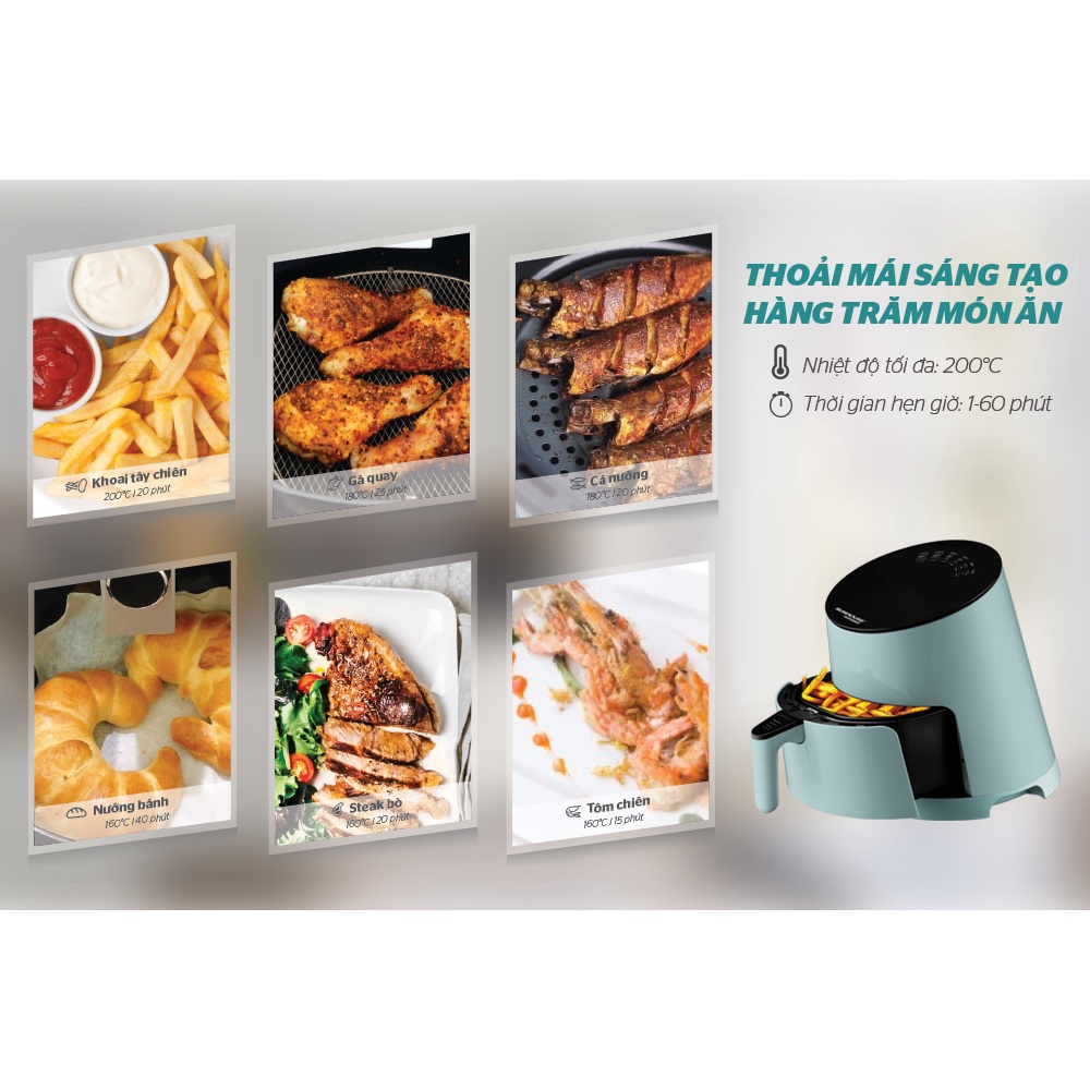 Nồi chiên không dầu 3.5L Sunhouse SHD4085G