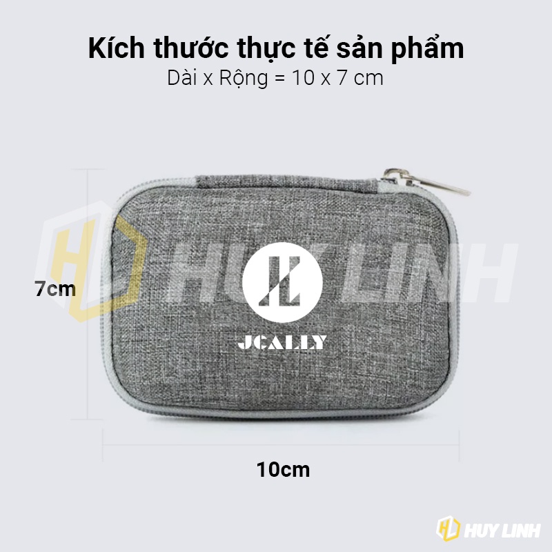 Hộp túi đựng tai nghe phụ kiện Jcally JCBG3 vải cao cấp - Chống rơi, chống thấm kích thước 10x7cm