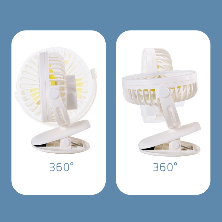 Quạt Mini Kẹp Để Bàn - Xe Đẩy Table Clip Fan Có Đèn Led Chạy Chữ Cực Đẹp | BigBuy360 - bigbuy360.vn