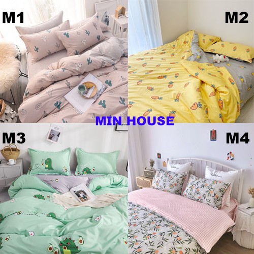 [Rẻ Vô Địch] Bộ Chăn Ga Gối Cotton Poly Hàn Quốc 4 món chuẩn trọn bộ | BigBuy360 - bigbuy360.vn