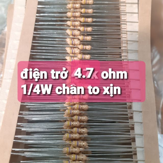 50 điện trở 4.7ohm 4R7 1/4W xịn