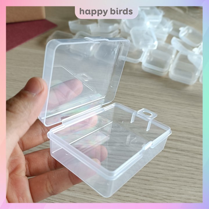 Hộp đựng trang sức phụ kiện nhựa trong suốt 9.5x6.5x2.5 cm