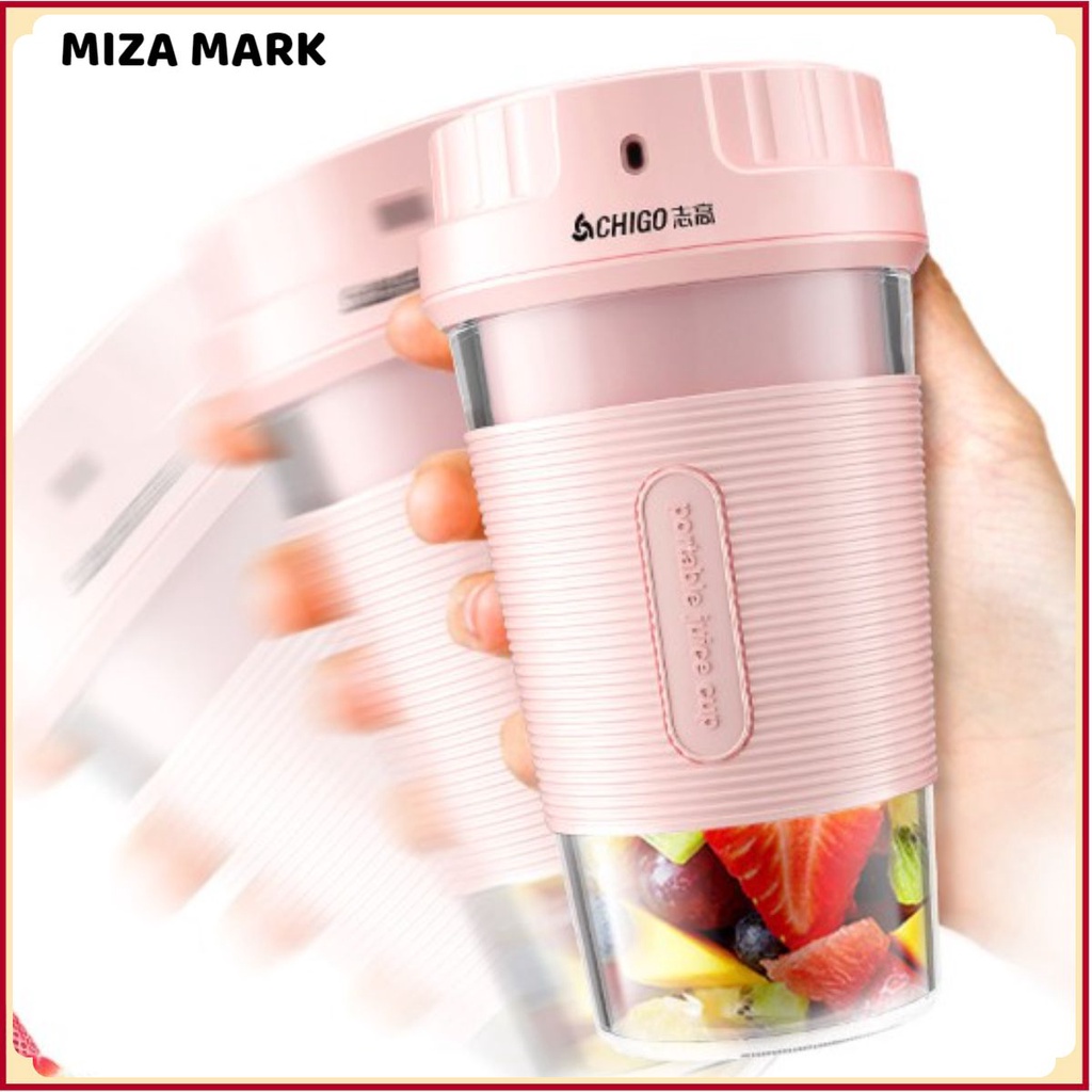 Máy xay sinh tố Chigo mini cầm tay tiện dụng, dung tích 300ml, 4 lưỡi dao