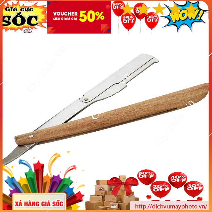 Dao cạo lông mặt cán bằng gỗ dễ cầm nhỏ gọn tiện lợi