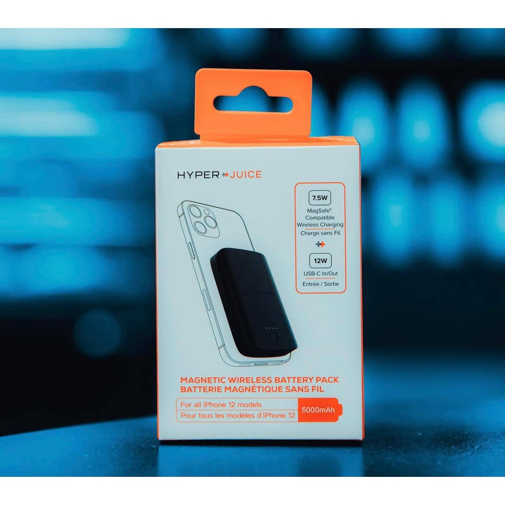 Sạc dự phòng không dây từ tính HyperJuice Magnetic Wireless 5000 Mah Iphone 12 13 Series &amp; smartphone