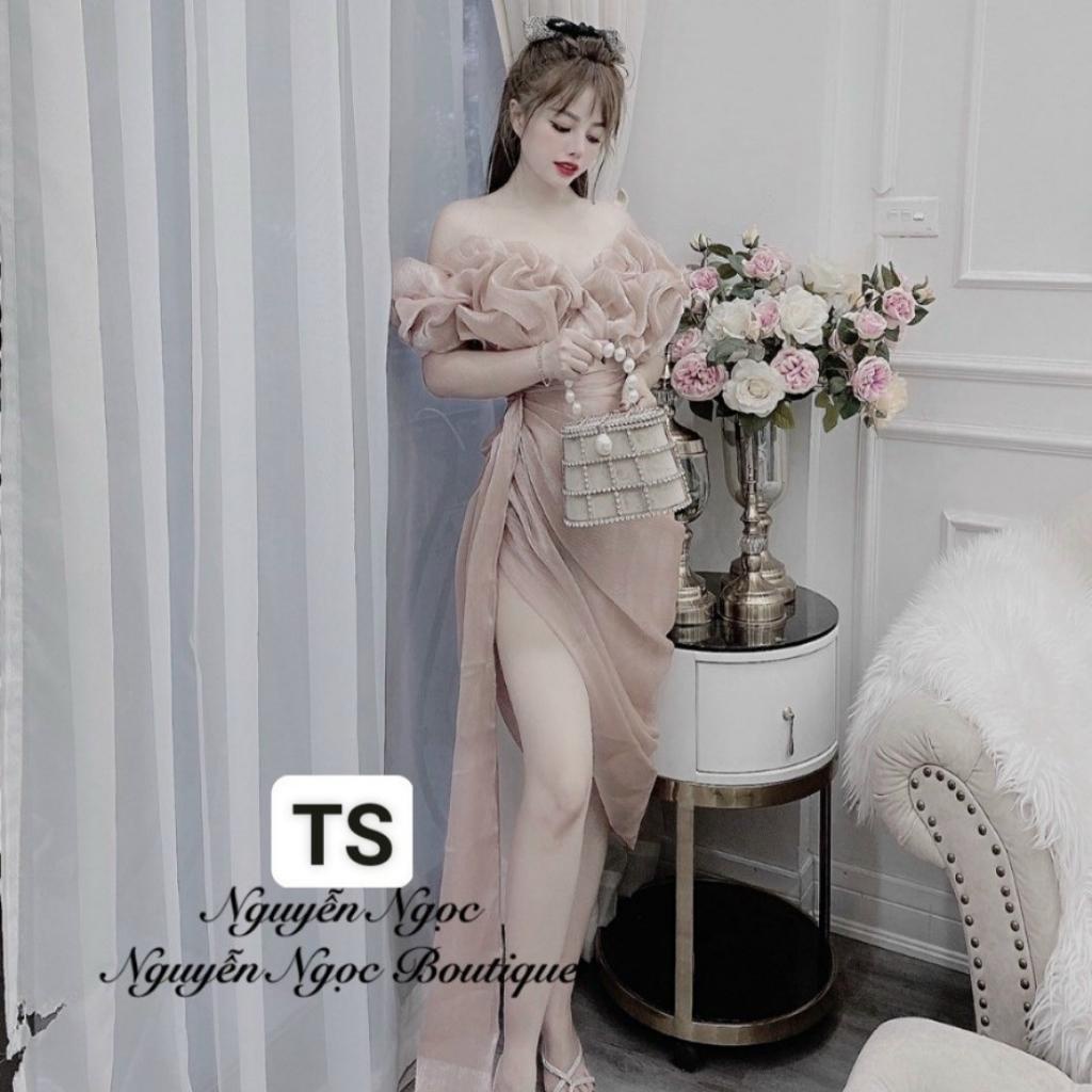 ♣Váy body sẻ tà dài dự tiệc đầm thiết kế sang chảnh H Clothing V563