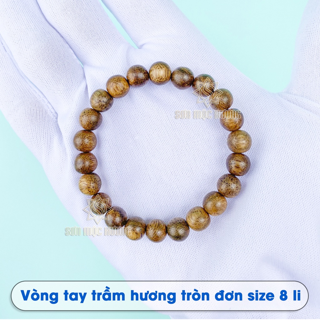 Vòng tay nữ trầm hương phong thủy 8li 21 hạt Sơn Mộc Hương may mắn tài lộc Mỹ Phẩm Sỉ Emer