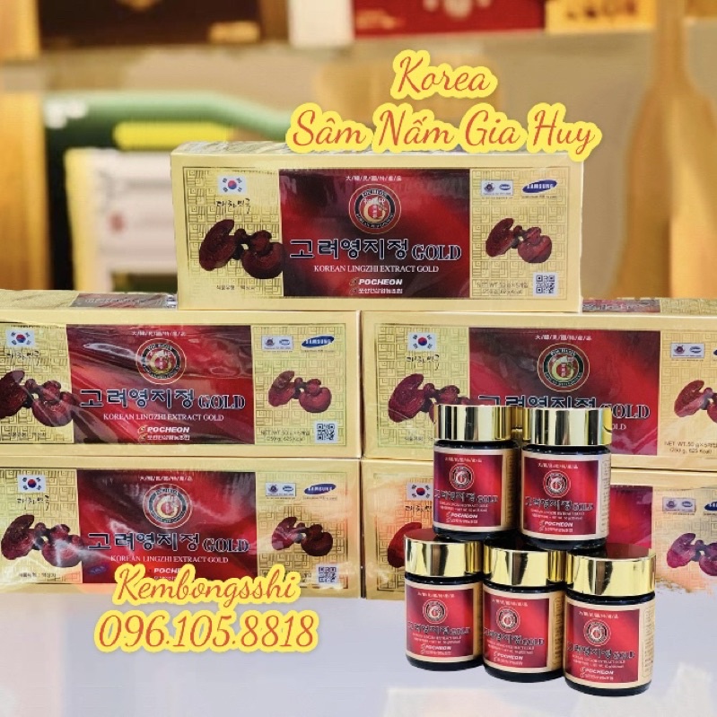 Cao Linh Chi Đỏ Hàn Quốc, Hộp 5 Lọ* 50gr