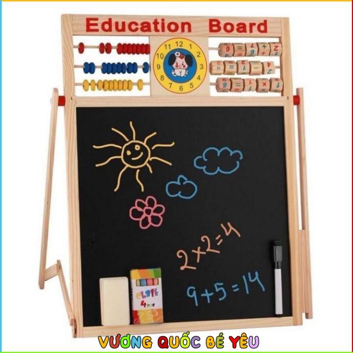 Bảng Gỗ Nam Châm 2 Mặt - Đồ Chơi Bảng Gỗ Thông Minh Giúp bé Phát Triển Trí Tuệ