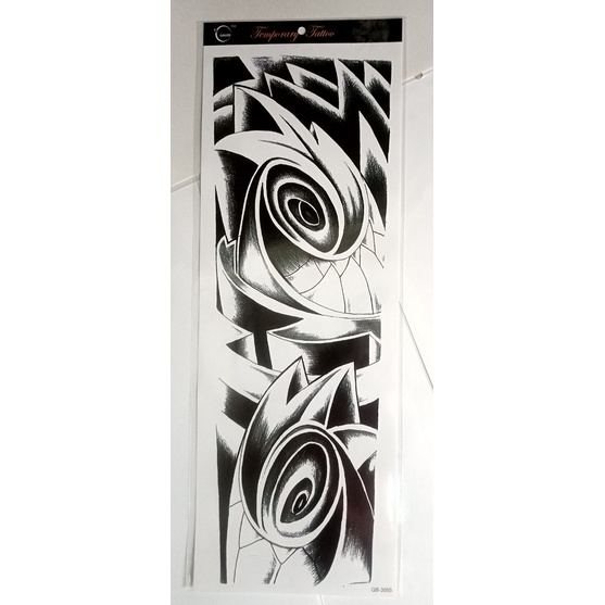 Hình xăm dán răng cưa full tay , nửa lưng tặng hình xăm dán mini