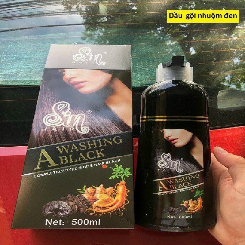 Dầu Gội Phủ Bạc SIN HAIR Nhật Bản 500ml GỘI MÀU ĐEN , GỘI MÀU NÂU .