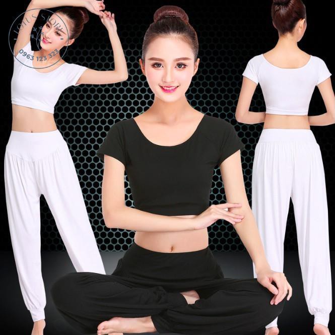 Bộ tập yoga alibaba múa bụng B01 áo croptop khoe bụng  - Lotus Store