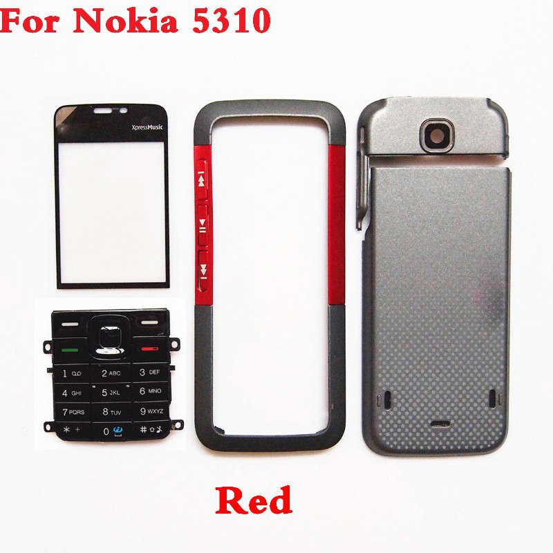 Vỏ bọc hoàn chỉnh đầy đủ + Bàn phím tiếng Anh cho điện thoại di động Nokia 5310 có logo