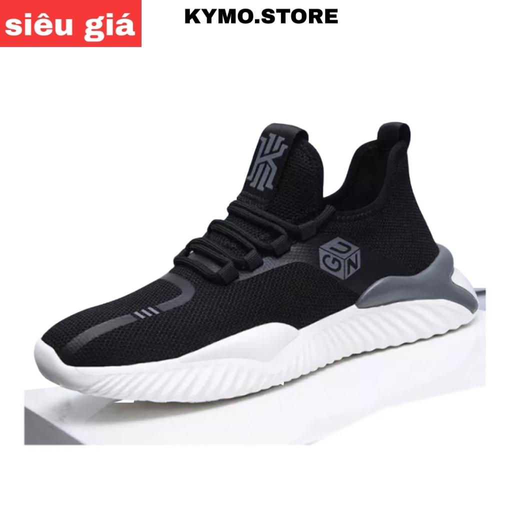 Giày nam thể thao sneaker chạy bộ vải đẹp trắng đen giá rẻ QN006