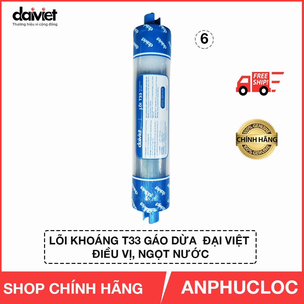 [GIÁ RẺ VÔ ĐỊCH] LÕI KHOÁNG T33 THAN HOẠT TÍNH GÁO DỪA CHÍNH HÃNG ĐẠI VIỆT - CÚT NỐI NHANH DAIKIOSAN VÀ MAKANO