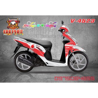 Tem Trùm Xe Vision Đỏ Trắng - V-4523