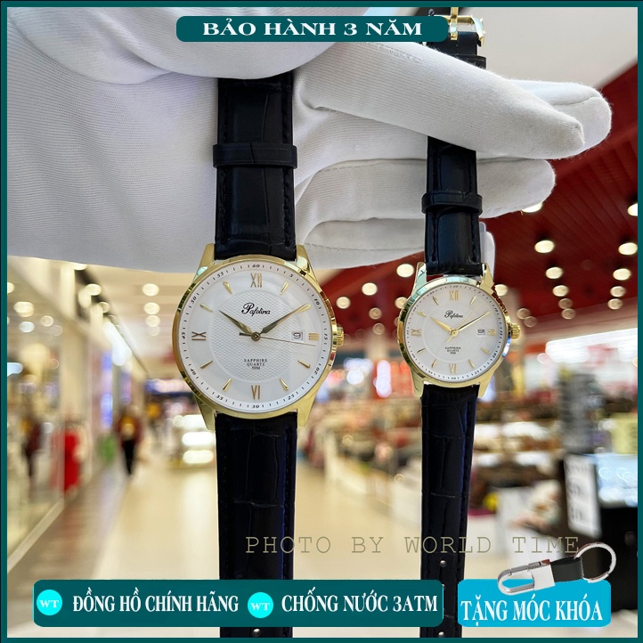 Đồng hồ cặp đôi nam nữ, Fullbox chính hãng Pafolina 5036M, món quà tặng sang trọng cho các cặp đôi, mặt kính chống trầy