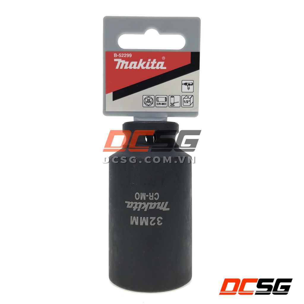 Đầu tuýp đen dài 81.5mm thép CR-MO cho máy siết bu lông 1/2&quot; Makita | DCSG