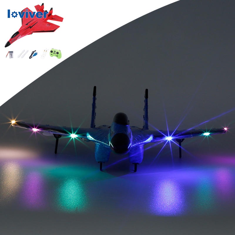 Máy Bay Đồ Chơi Điều Khiển Từ Xa EPP RC 2 Kênh Cố Định Ánh Sáng Ban Đêm Màu Vàng RTF