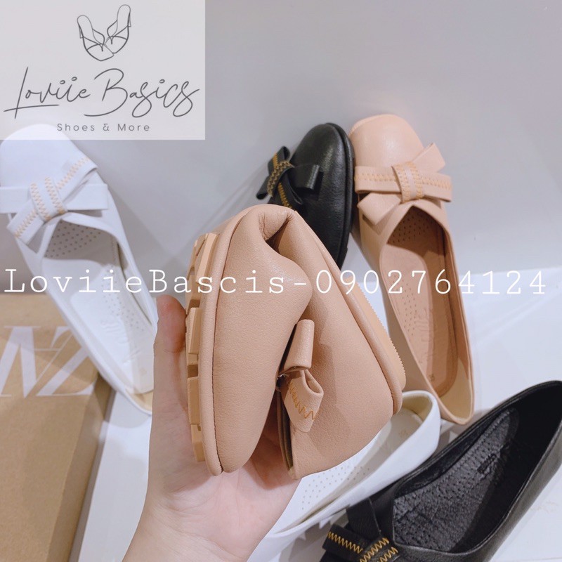 LOVIIE BASICS - GIÀY BÚP BÊ THỜI TRANG MŨI TRÒN DA MỀM NƠ XINH -GIÀY BÚP BÊ CÔNG SỞ DA MỀM - GIÀY BÚP BÊ ĐEN - B210307