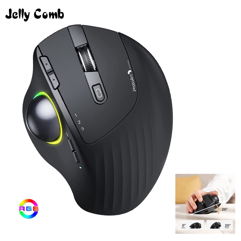 Jomaa Chuột Chơi Game Không Dây Bluetooth RGB + Chuột Máy Tính 2.4G Sạc Được